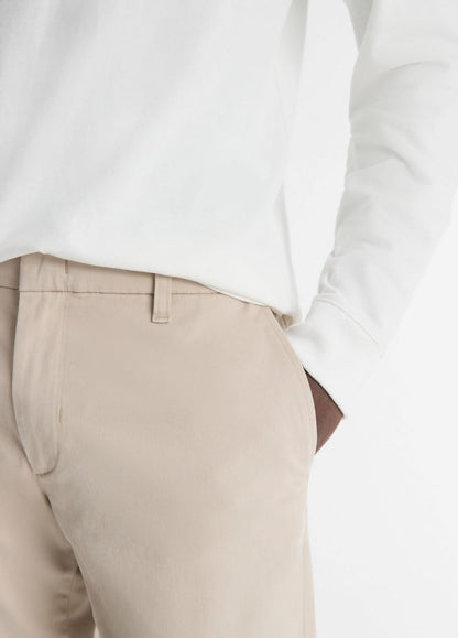 VINCE Men Dylan Slim Cotton Chino Pant in Trousers CAHUENGA KHAKI