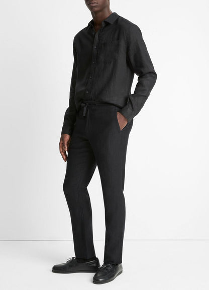 VINCE Men Lightweight Hemp Pant in Trousers BLACK