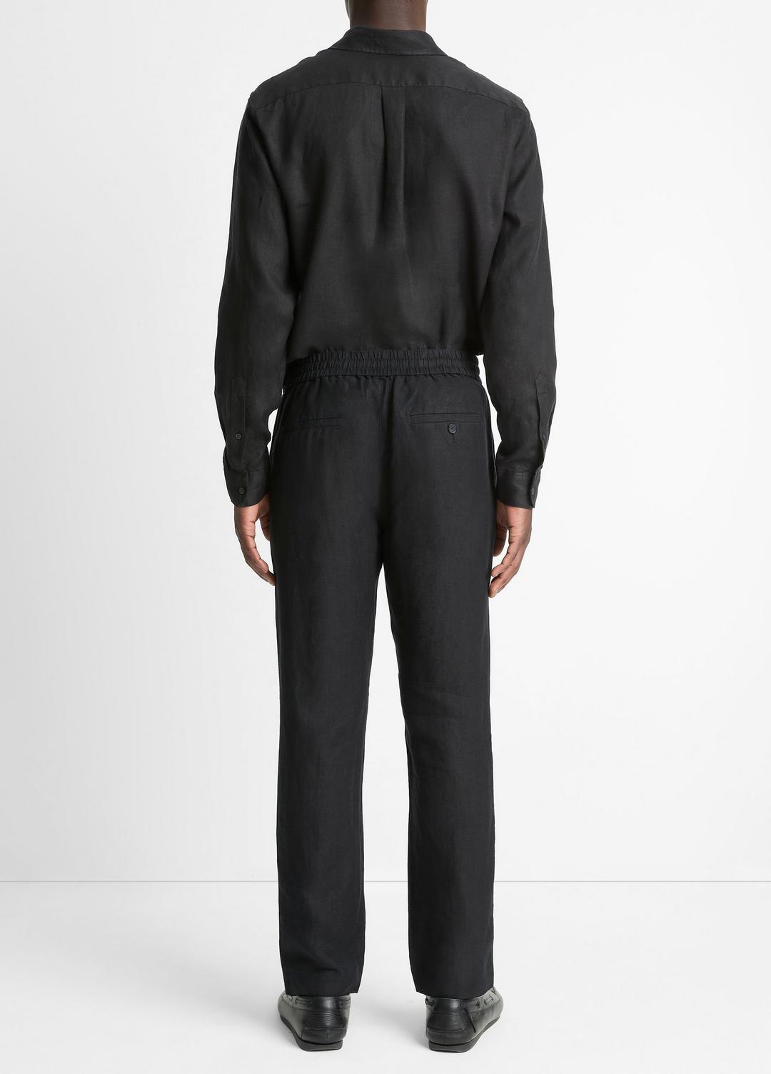 VINCE Men Lightweight Hemp Pant in Trousers BLACK