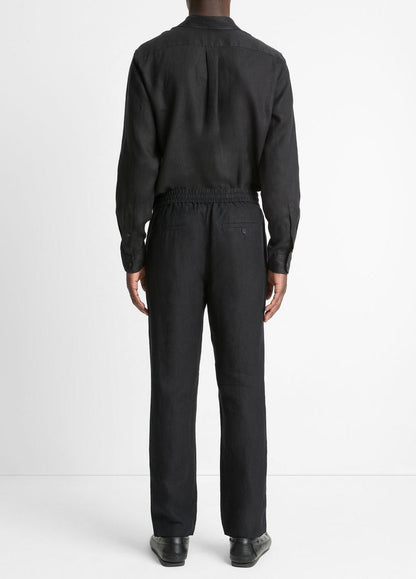 VINCE Men Lightweight Hemp Pant in Trousers BLACK