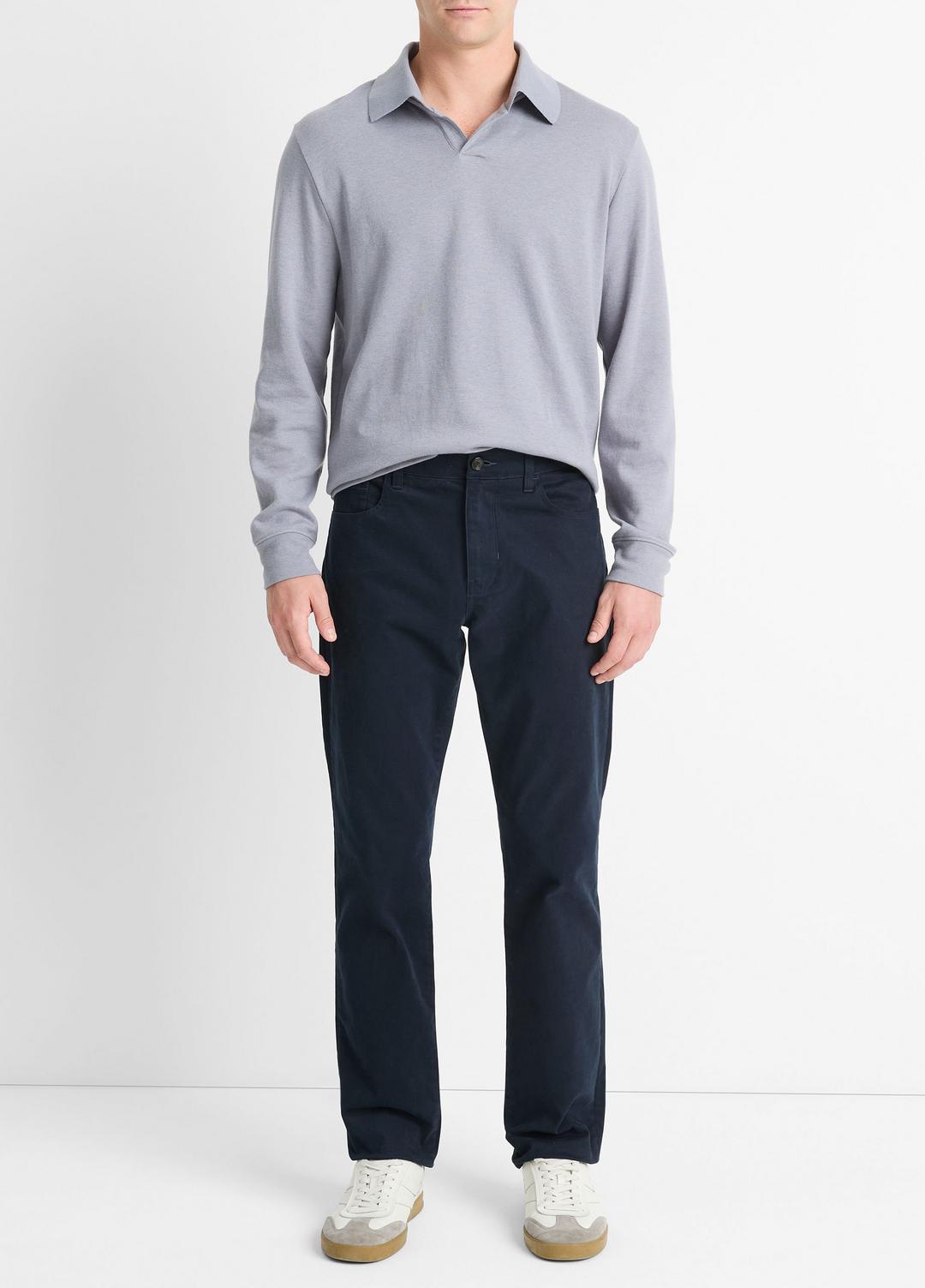 VINCE Men Dylan Slim 5-Pocket Peached Stretch-Cotton Pant in Trousers COASTAL BLUE