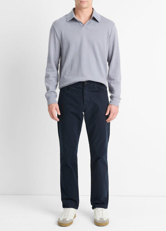 VINCE Men Dylan Slim 5-Pocket Peached Stretch-Cotton Pant in Trousers COASTAL BLUE