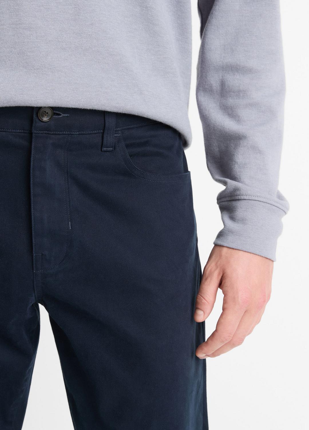 VINCE Men Dylan Slim 5-Pocket Peached Stretch-Cotton Pant in Trousers COASTAL BLUE