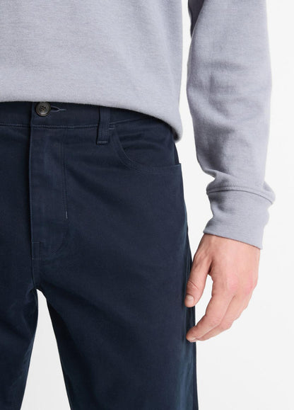 VINCE Men Dylan Slim 5-Pocket Peached Stretch-Cotton Pant in Trousers COASTAL BLUE