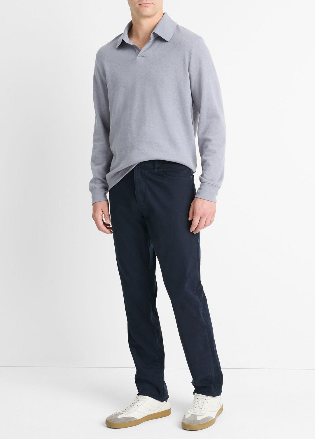 VINCE Men Dylan Slim 5-Pocket Peached Stretch-Cotton Pant in Trousers COASTAL BLUE