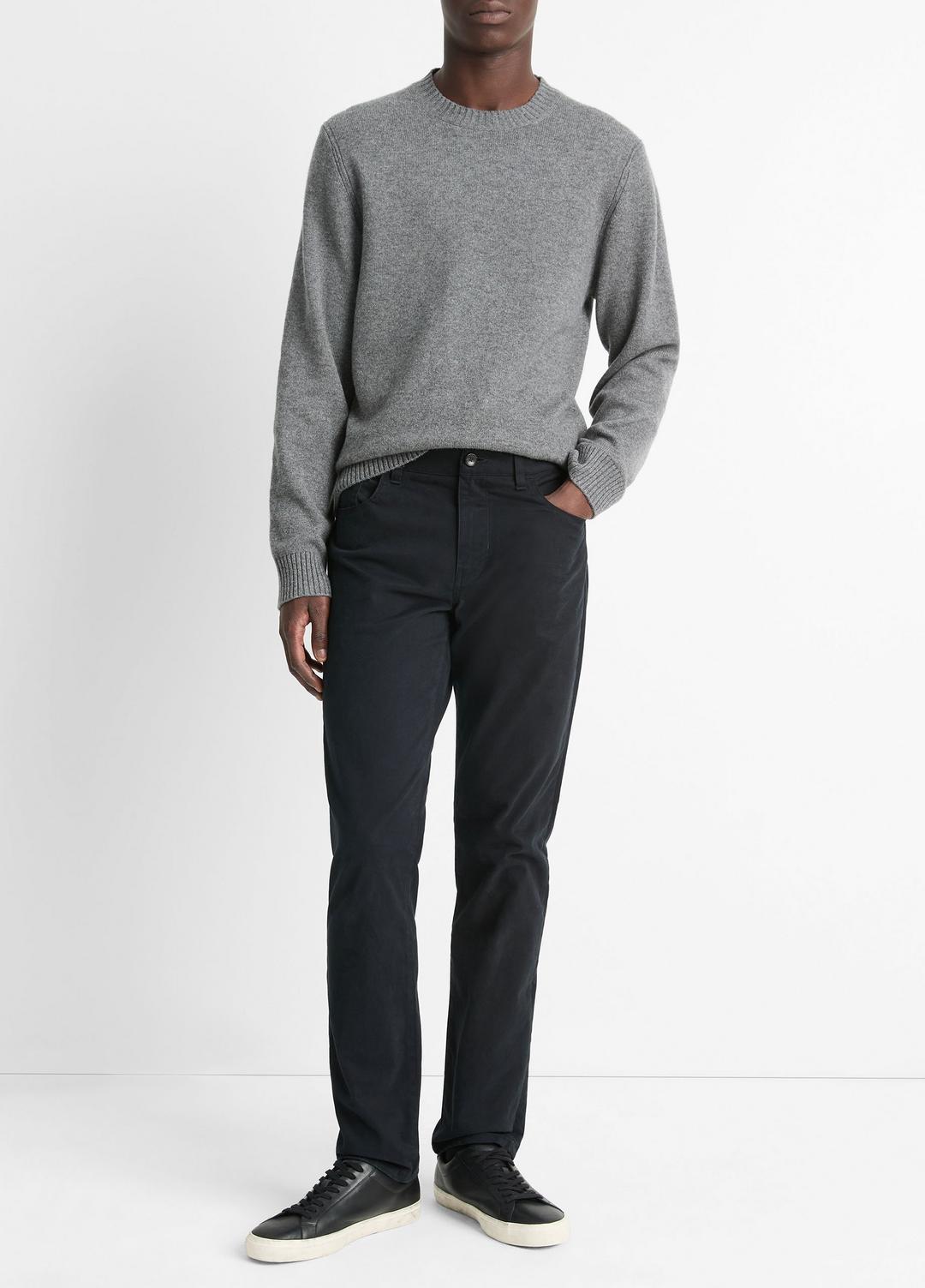 VINCE Men Dylan Slim 5-Pocket Peached Stretch-Cotton Pant in Trousers BLACK