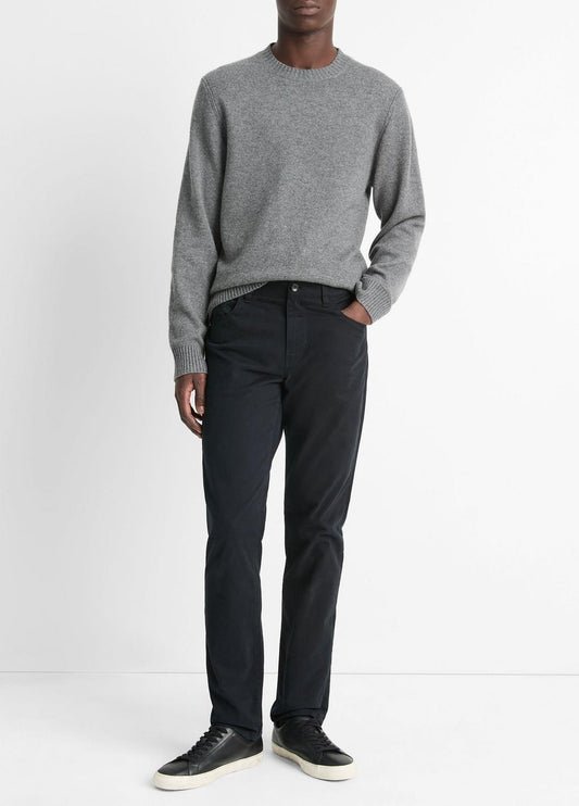VINCE Men Dylan Slim 5-Pocket Peached Stretch-Cotton Pant in Trousers BLACK