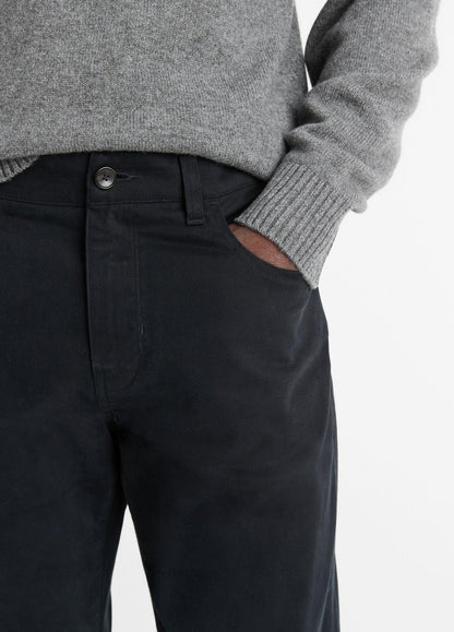 VINCE Men Dylan Slim 5-Pocket Peached Stretch-Cotton Pant in Trousers BLACK