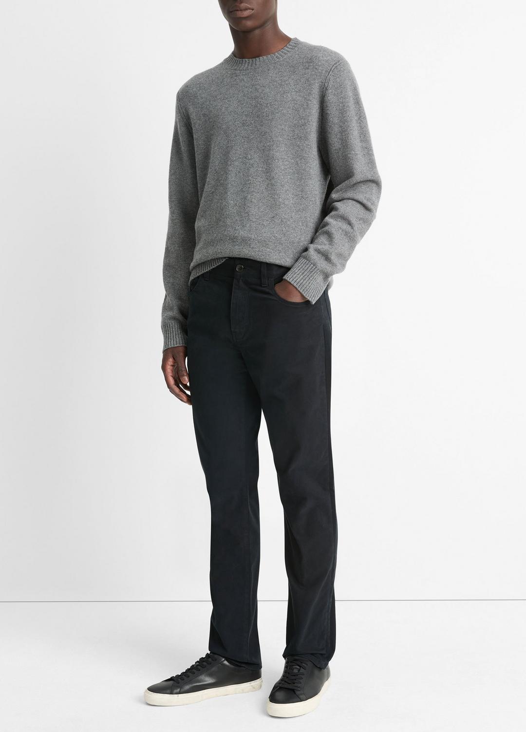 VINCE Men Dylan Slim 5-Pocket Peached Stretch-Cotton Pant in Trousers BLACK