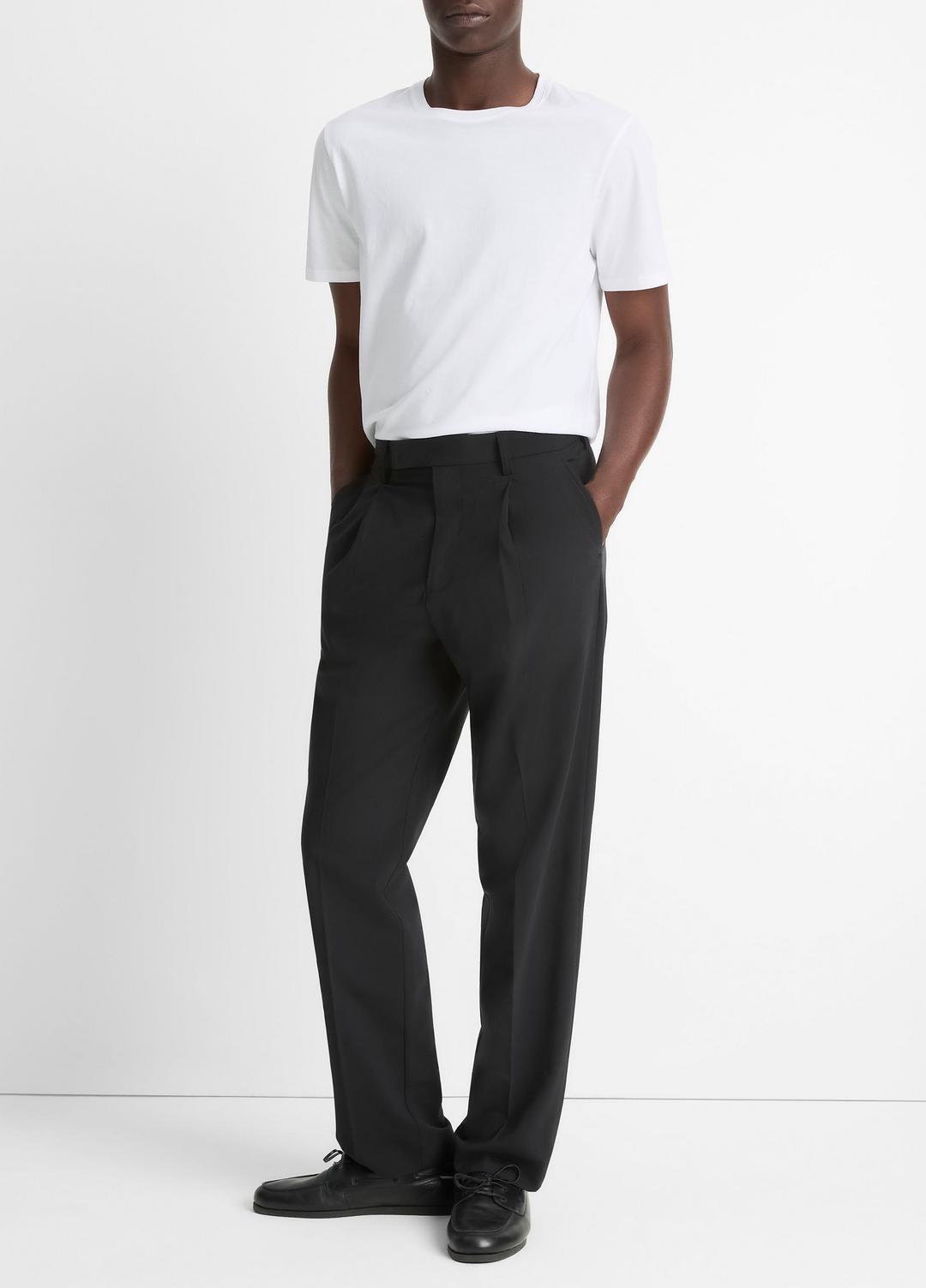 VINCE Men Louie Relaxed Pleated Trouser in Trousers BLACK