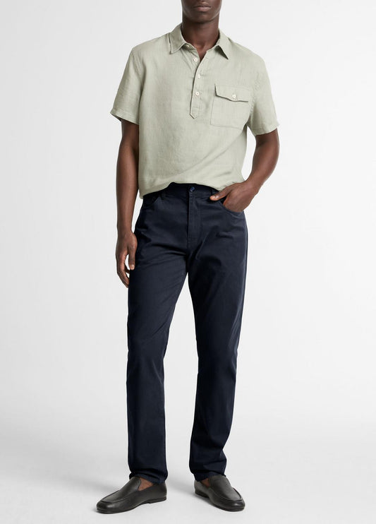 VINCE Men Dylan Slim 5-Pocket Cotton Sateen Pant in Trousers COASTAL BLUE