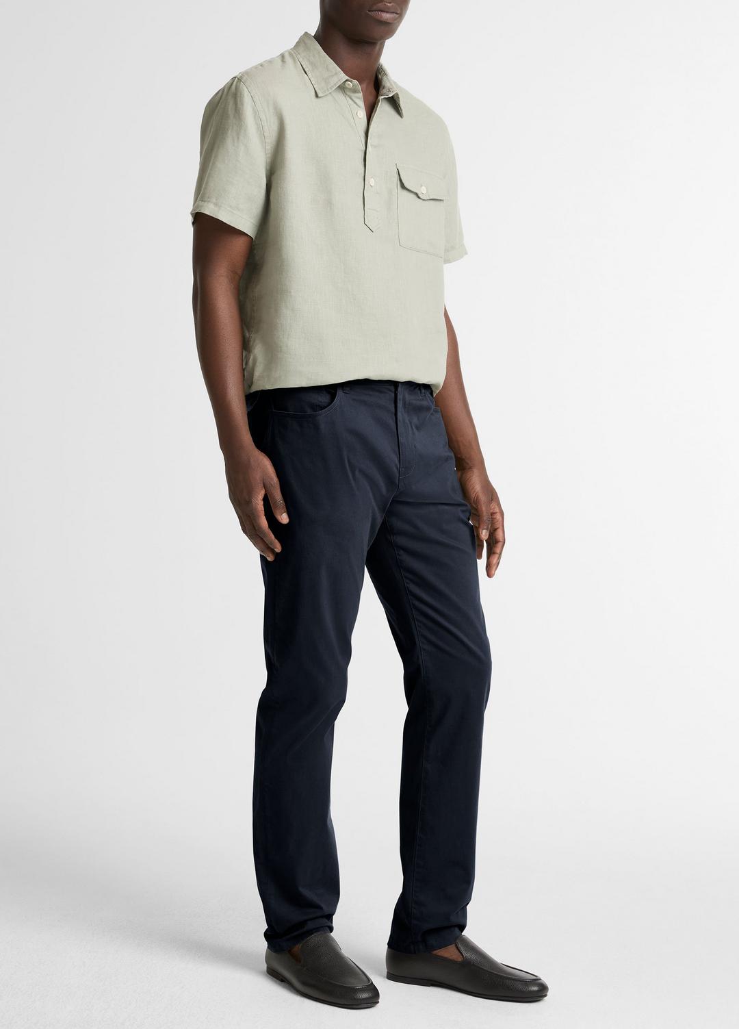 VINCE Men Dylan Slim 5-Pocket Cotton Sateen Pant in Trousers COASTAL BLUE
