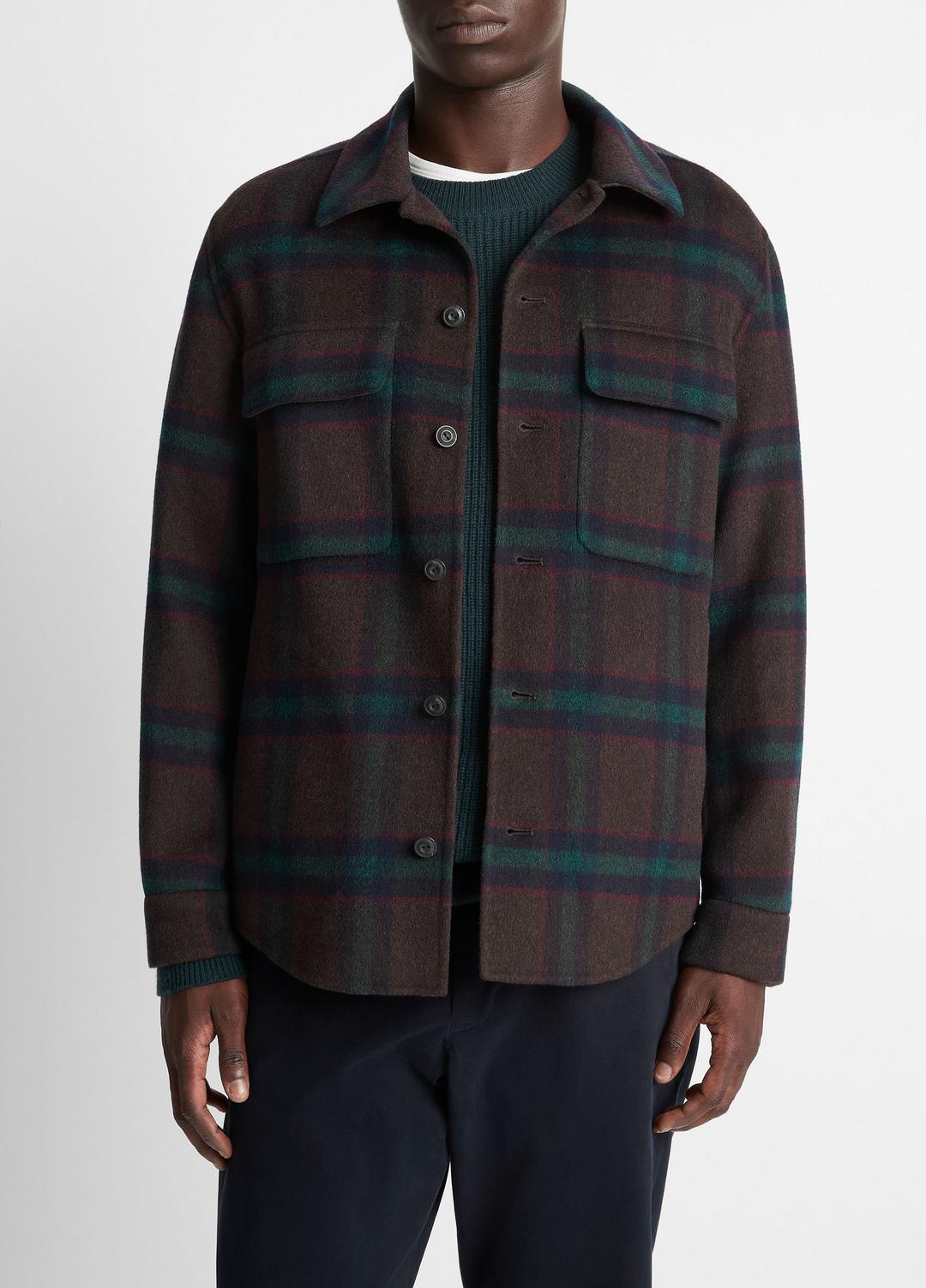 VINCE Men Plaid Splittable Wool-Blend Shirt Jacket in Shirt Jackets COASTAL COUNTRY RACER