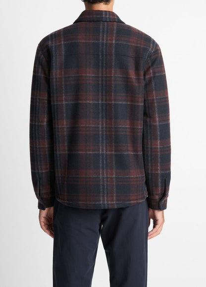 VINCE Men Sherpa-Lined Plaid Shirt Jacket in Shirt Jackets COASTAL COMBO