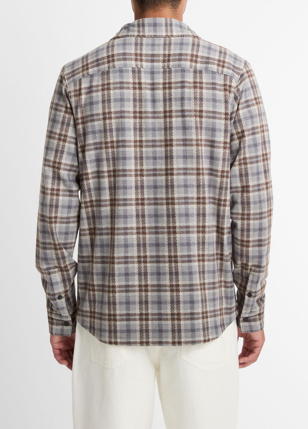 VINCE Men Plaid Cotton-Blend Shirt Jacket in Shirt Jackets HEATHER FOG COMBO