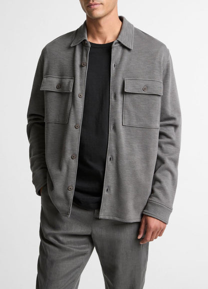 VINCE Men Double-Slub Cotton-Blend Shirt Jacket in Jackets SLATE