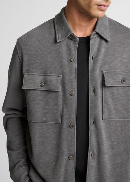 VINCE Men Double-Slub Cotton-Blend Shirt Jacket in Jackets SLATE