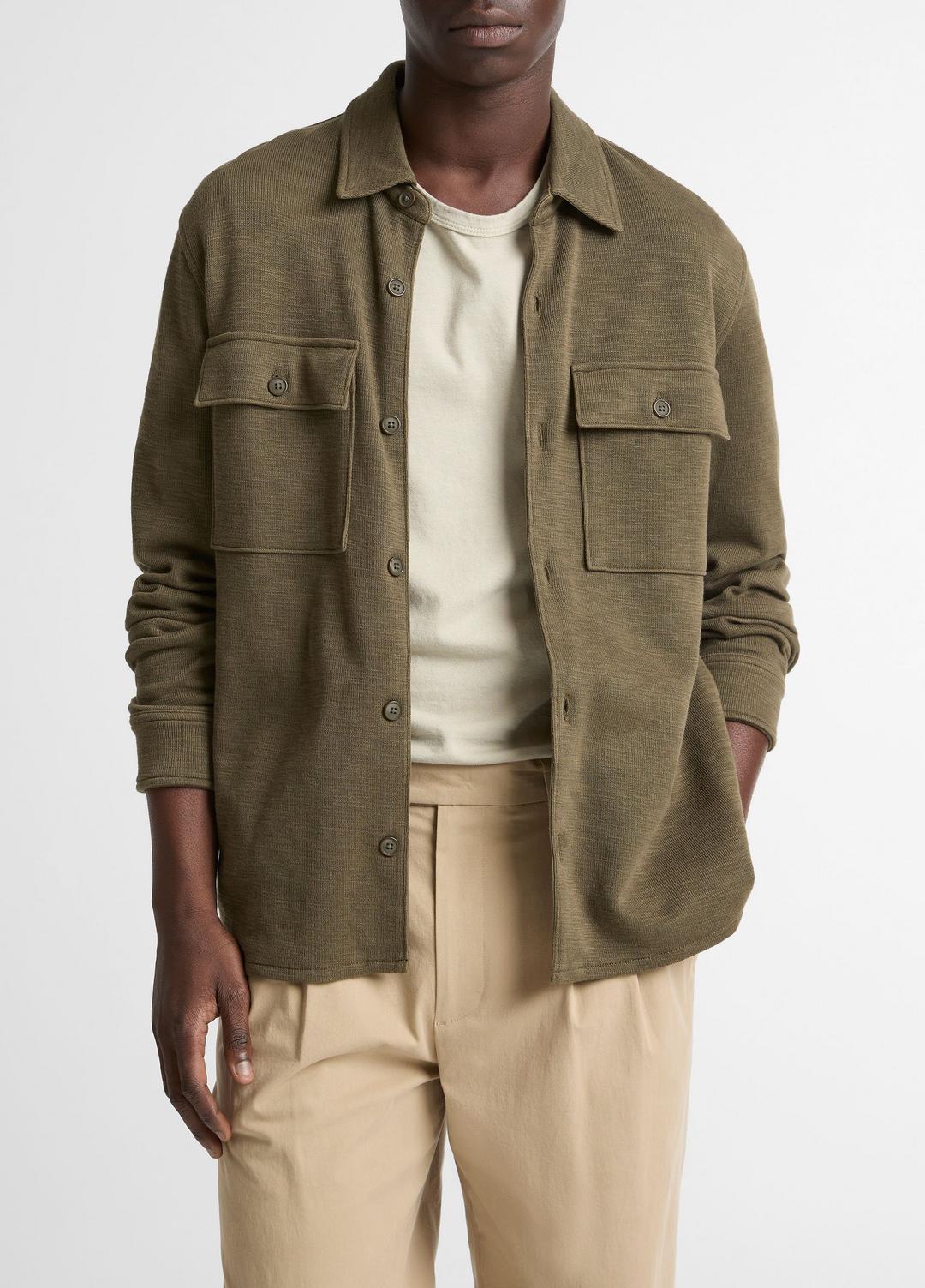 VINCE Men Double-Slub Cotton-Blend Shirt Jacket in Jackets MOSS