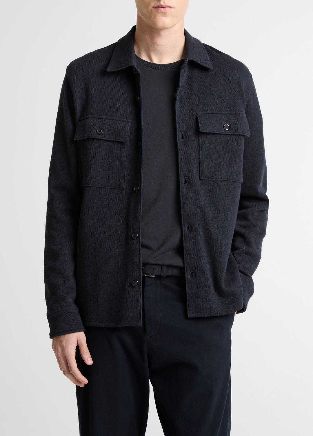 VINCE Men Double-Slub Cotton-Blend Shirt Jacket in Jackets COASTAL BLUE