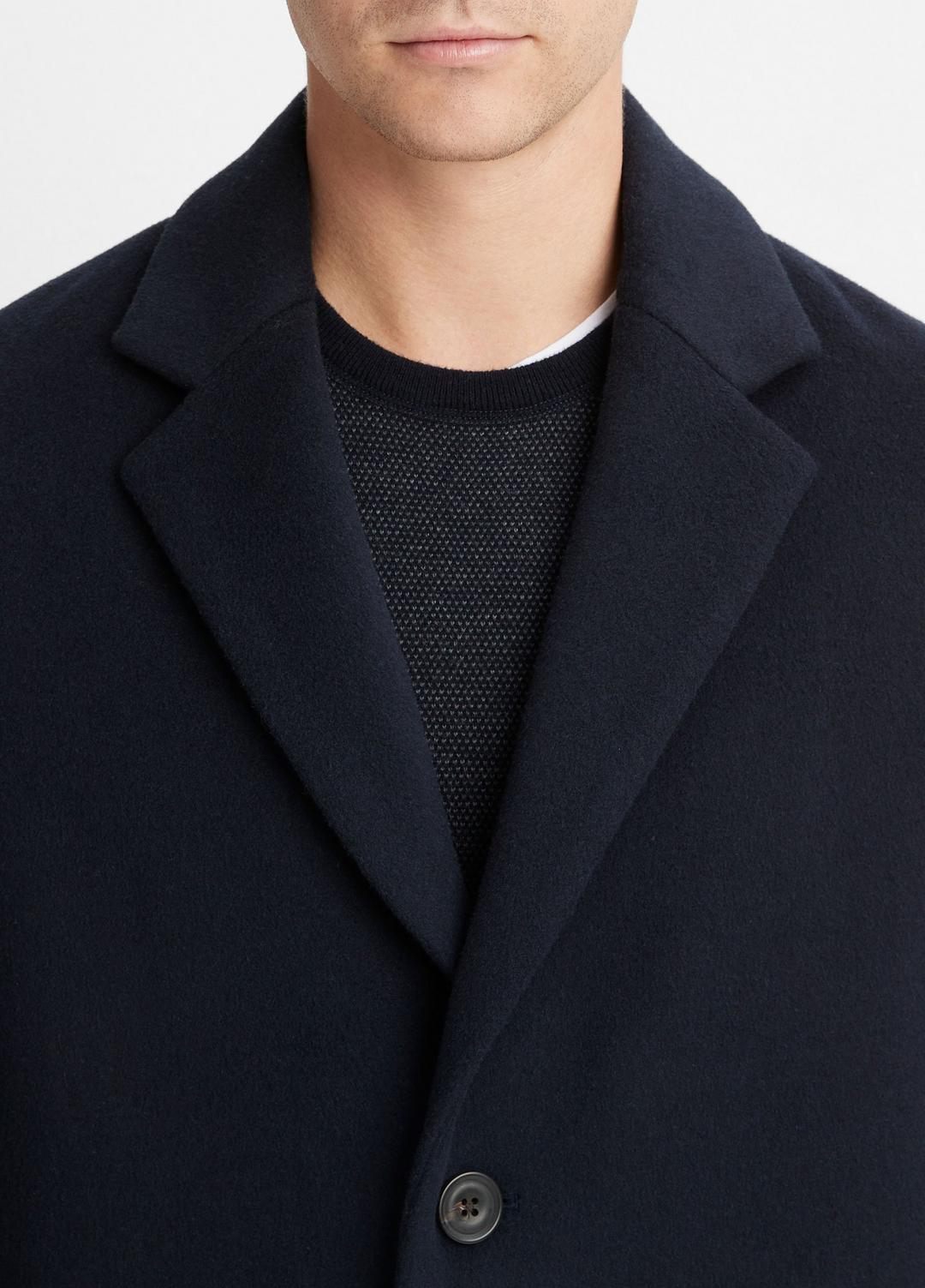 VINCE Men Classic Italian Wool-Blend Coat in Jackets & Outerwear COASTAL BLUE