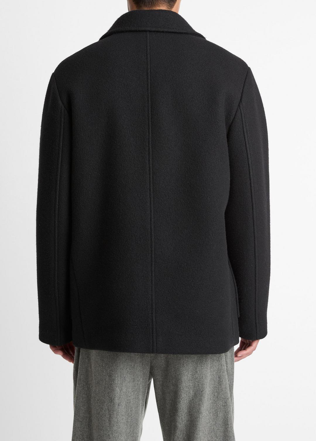 VINCE Men Italian Wool-Blend Peacoat in Coats BLACK