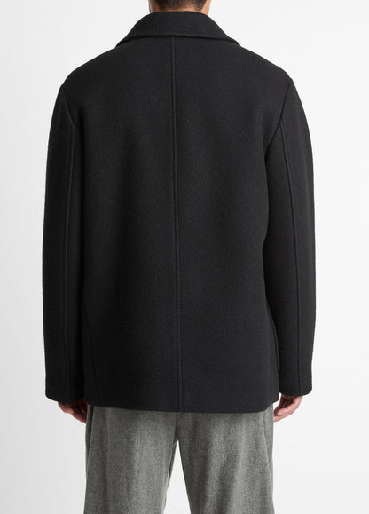 VINCE Men Italian Wool-Blend Peacoat in Coats BLACK