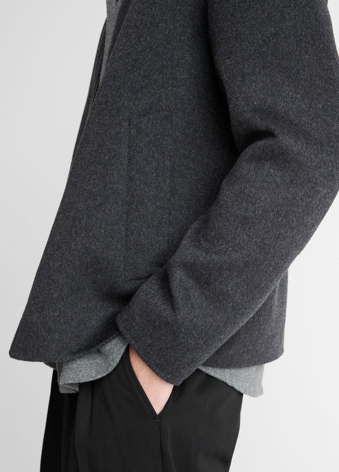 VINCE Men Splittable Wool-Blend Zip-Front Jacket in Jackets HEATHER BLACK