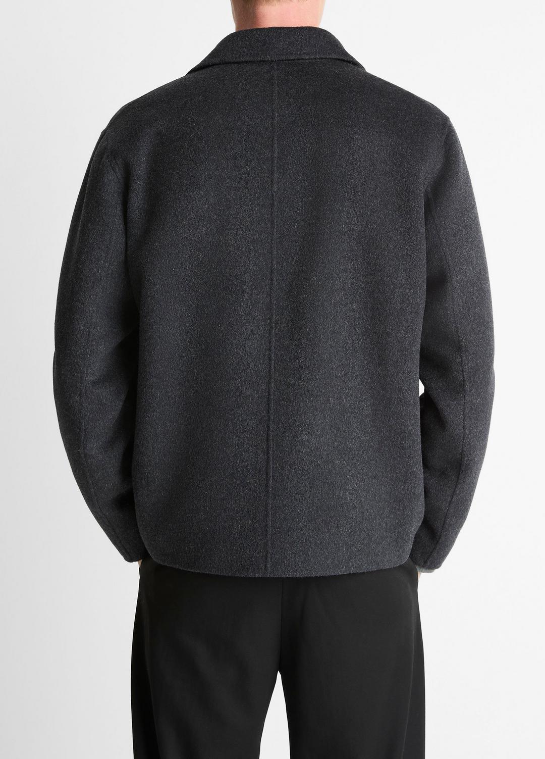 VINCE Men Splittable Wool-Blend Zip-Front Jacket in Jackets HEATHER BLACK
