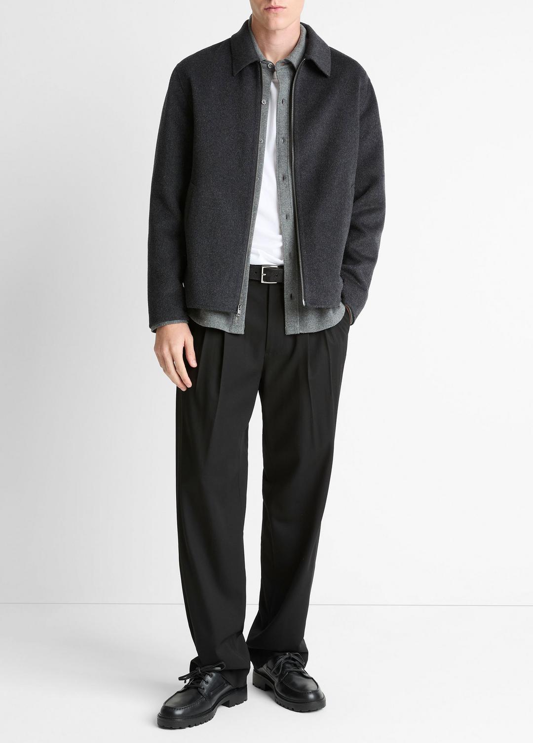 VINCE Men Splittable Wool-Blend Zip-Front Jacket in Jackets HEATHER BLACK