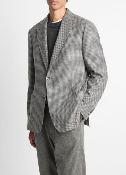 VINCE Men Houndstooth Cashmere Relaxed Sport Coat in Blazers GREY/BROWN