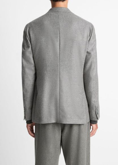 VINCE Men Houndstooth Cashmere Relaxed Sport Coat in Blazers GREY/BROWN