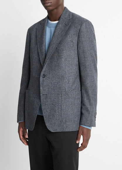 VINCE Men Plaid Alpaca-Blend Relaxed Sport Coat in Blazers NAVY/BLUE