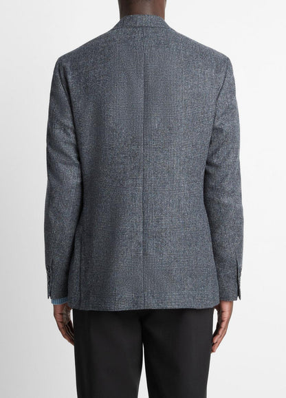 VINCE Men Plaid Alpaca-Blend Relaxed Sport Coat in Blazers NAVY/BLUE