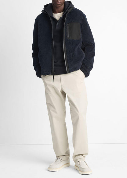 VINCE Men Sherpa Zip Jacket in Jackets COASTAL BLUE