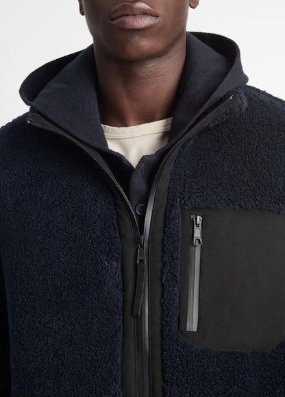 VINCE Men Sherpa Zip Jacket in Jackets COASTAL BLUE