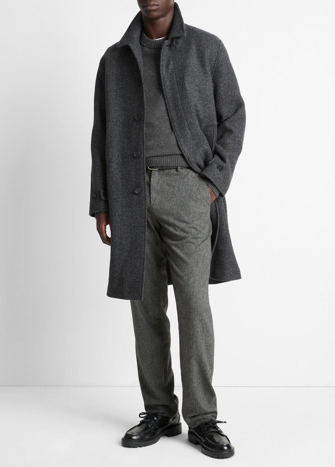 VINCE Men Italian Wool-Blend Balmacaan Coat in Coats HEATHER CHARCOAL