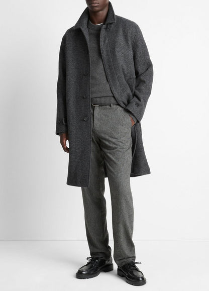 VINCE Men Italian Wool-Blend Balmacaan Coat in Coats HEATHER CHARCOAL
