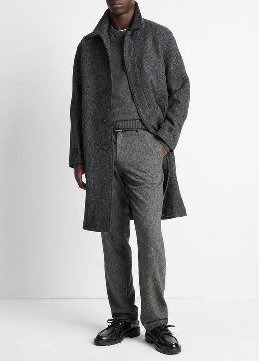 VINCE Men Italian Wool-Blend Balmacaan Coat in Coats HEATHER CHARCOAL