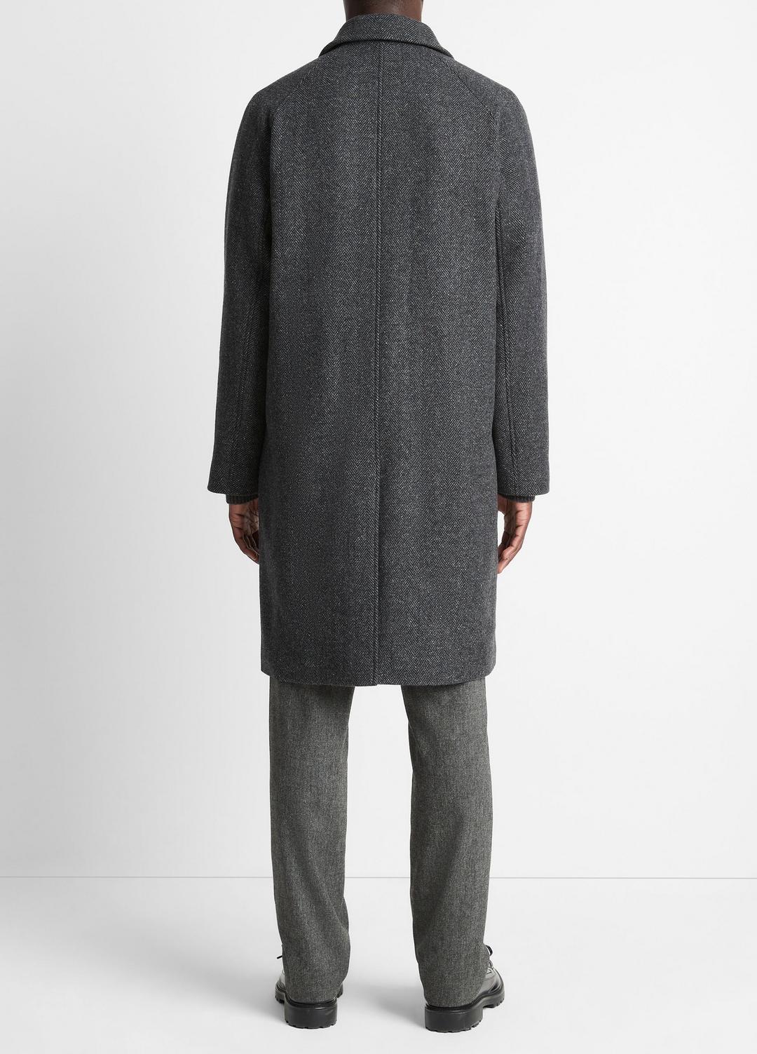 VINCE Men Italian Wool-Blend Balmacaan Coat in Coats HEATHER CHARCOAL
