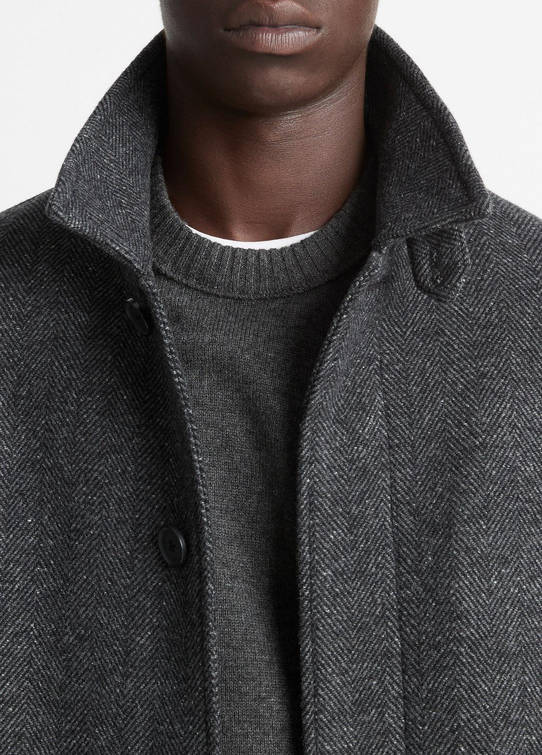 VINCE Men Italian Wool-Blend Balmacaan Coat in Coats HEATHER CHARCOAL