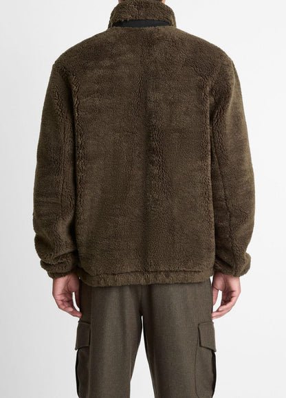 VINCE Men Sherpa Zip Jacket in Jackets DARK LEAF