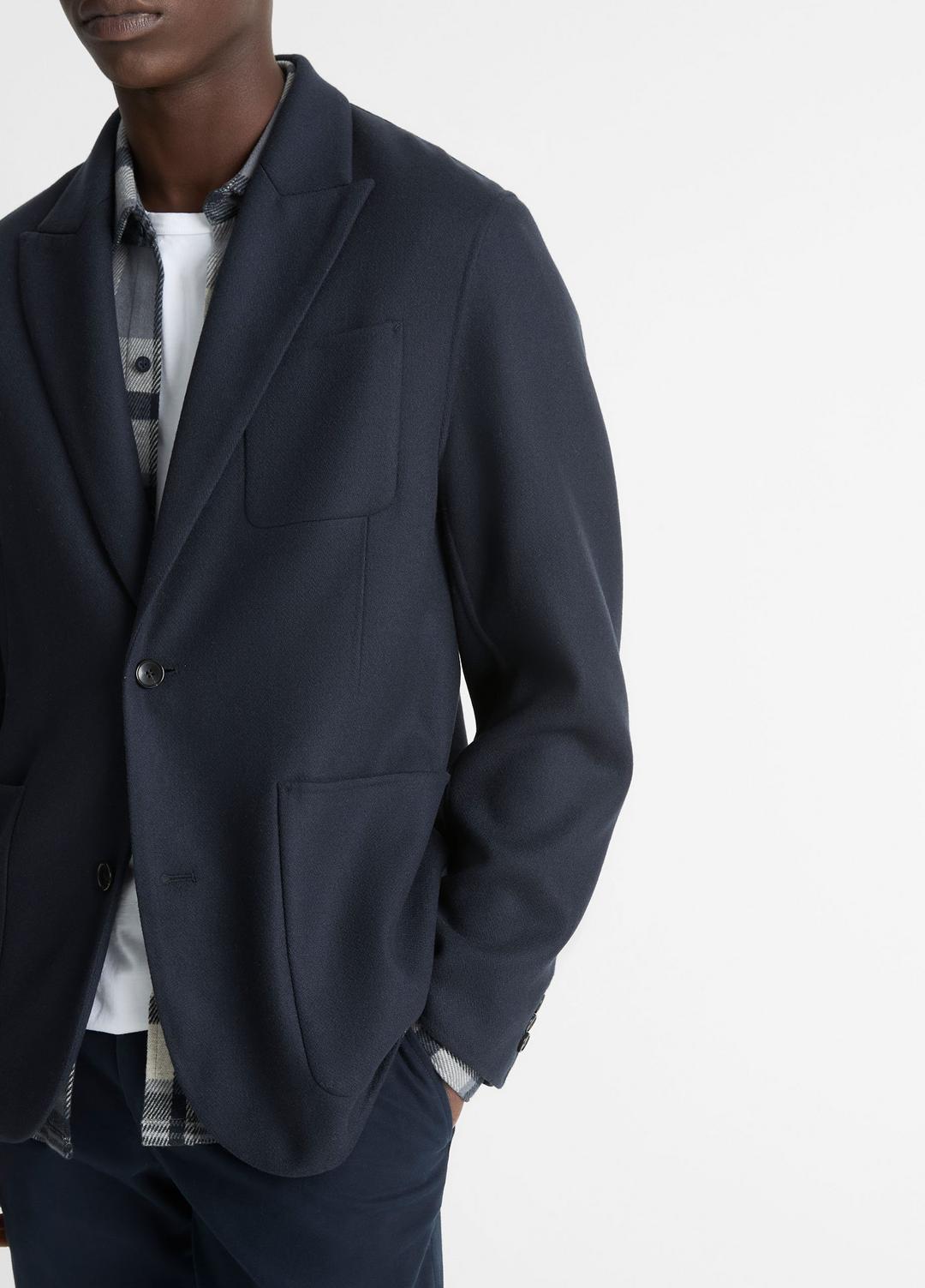 VINCE Men Italian Splittable Wool-Blend Blazer in Jackets & Outerwear COASTAL BLUE
