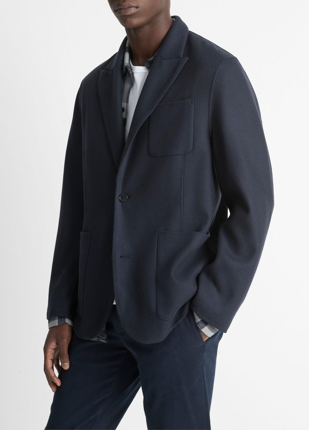 VINCE Men Italian Splittable Wool-Blend Blazer in Jackets & Outerwear COASTAL BLUE
