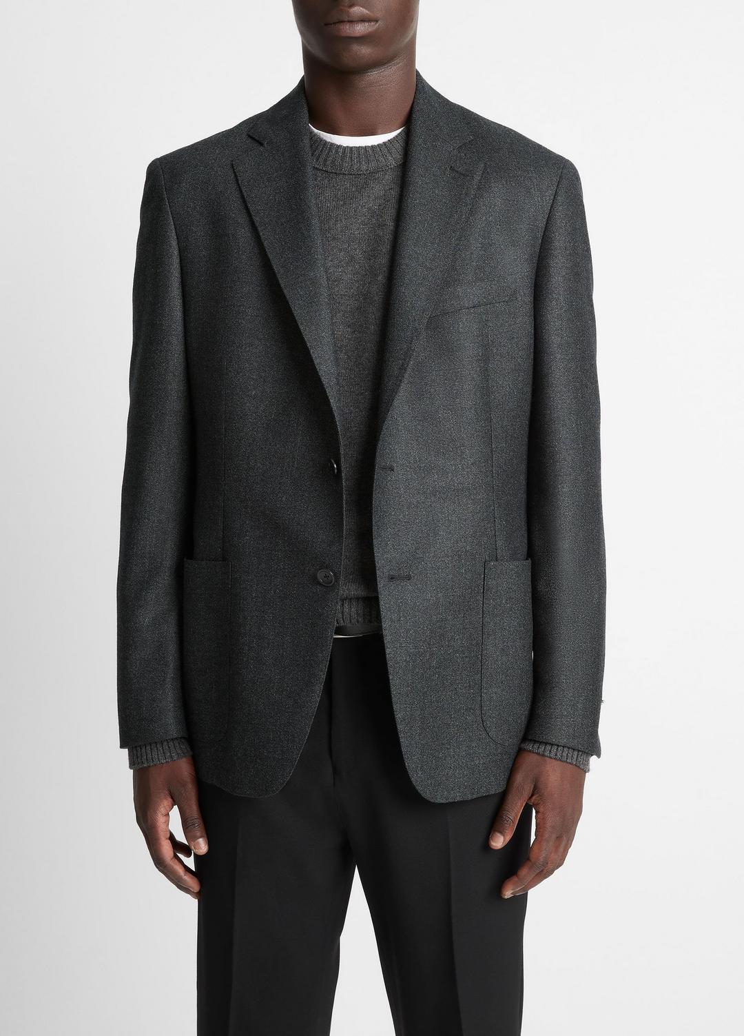 VINCE Men Wool Relaxed Sport Coat in Blazers CHARCOAL