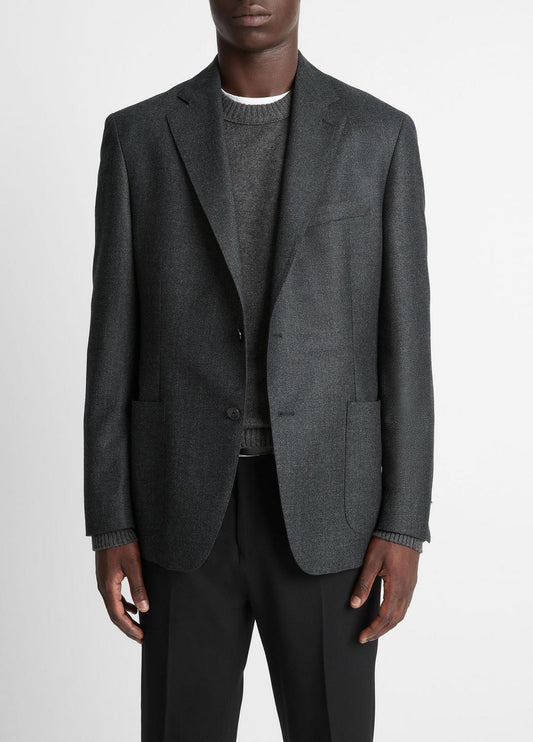 VINCE Men Wool Relaxed Sport Coat in Blazers CHARCOAL