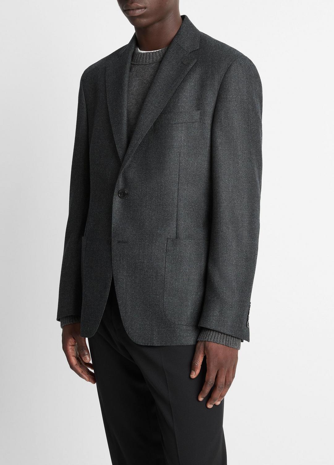 VINCE Men Wool Relaxed Sport Coat in Blazers CHARCOAL