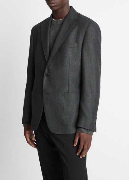VINCE Men Wool Relaxed Sport Coat in Blazers CHARCOAL