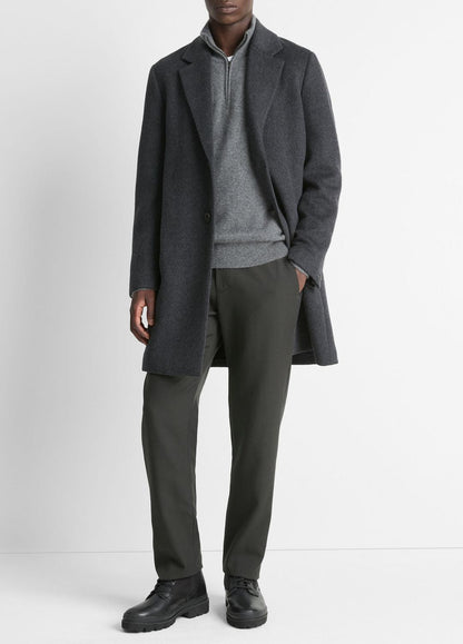VINCE Men Classic Italian Wool-Blend Coat in Jackets & Outerwear HEATHER CHARCOAL