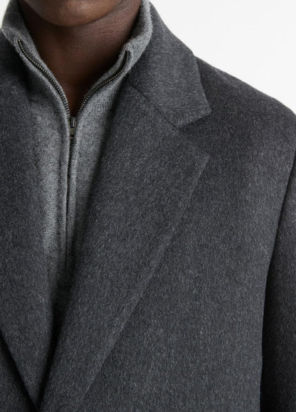 VINCE Men Classic Italian Wool-Blend Coat in Jackets & Outerwear HEATHER CHARCOAL