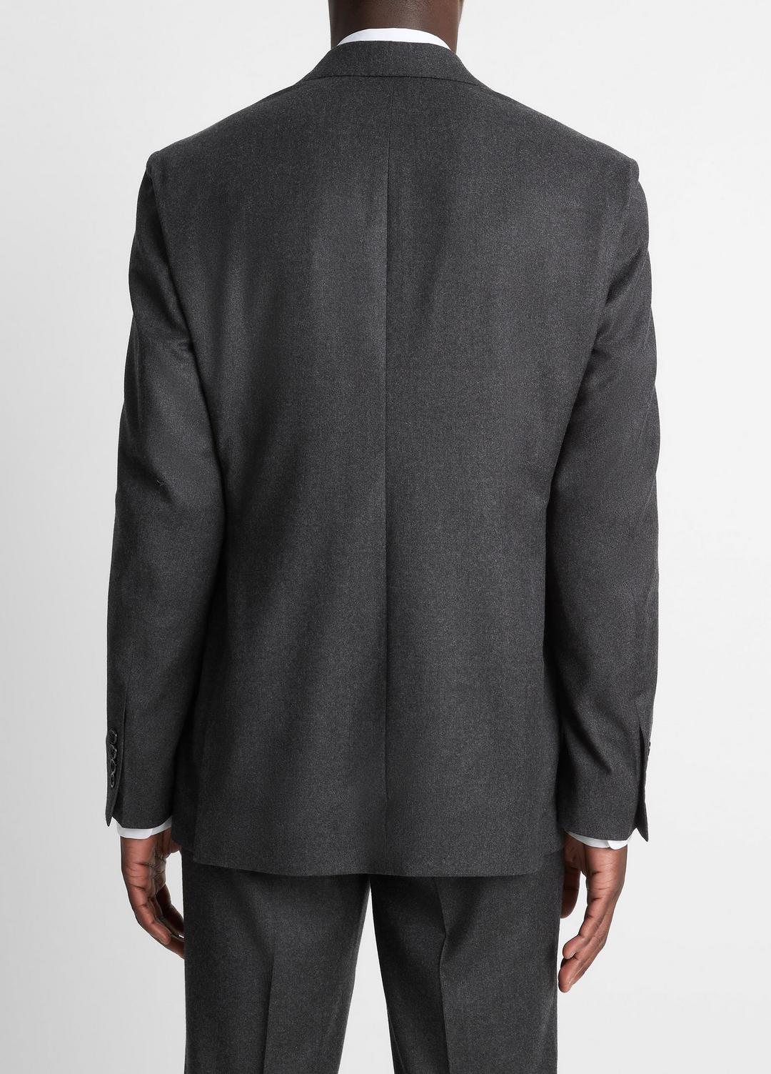VINCE Men Wool-Silk Flannel Relaxed Sport Coat in Blazers CHARCOAL